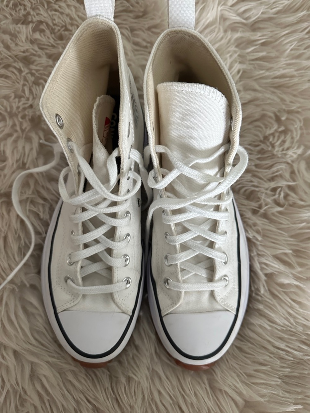 Converse White High-Top Chunky Platform Sneakers - Picture 3 of 5